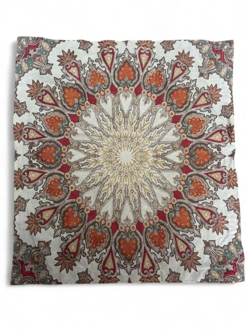 Pottery Barn Caroline Paisley 20” Table Topper/Napkin Cotton Linen